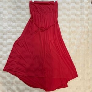 Krisa Hi-Low Strapless Dress Large Orange NWT